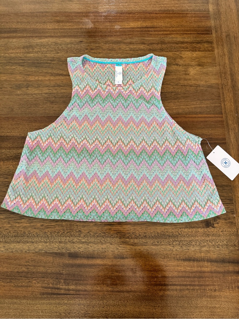 Hurley Pastel Chevron Knit Tank Top in Mint, Pink & Peach